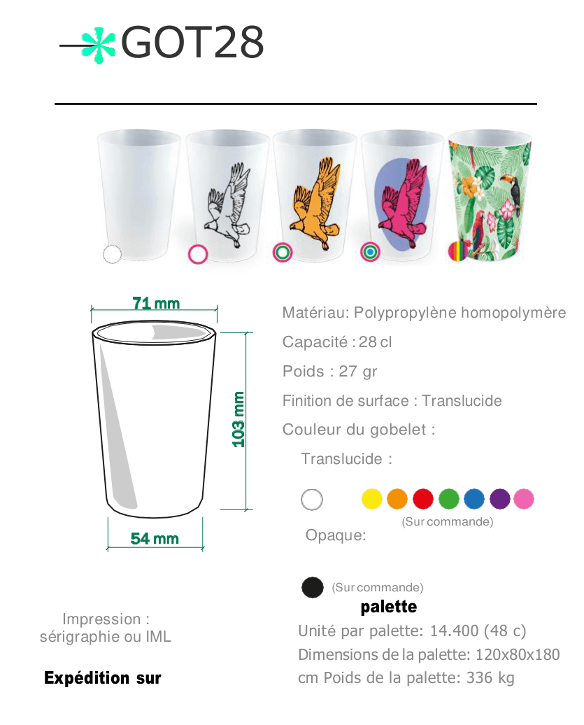 Gobelet 28cl — gobelet réutilisable